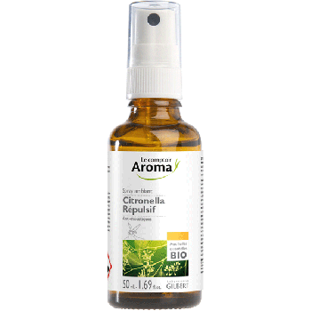 Citronella soirées d'été spray ambiant répulsif Le Comptoir Aroma - spray de 50 ml
