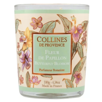 Bougie parfumée fleur de papillon Collines de Provence - Pot de 180g