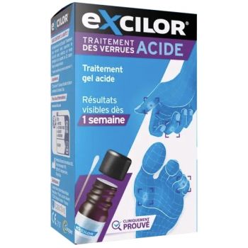 Traitement des verrues gel acide mains et pieds Excilor - flacon de 4ml