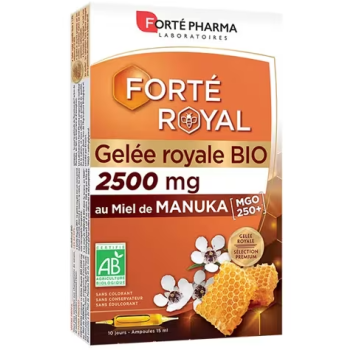 Forté Royal gelée royale BIO 2500mg Forté Pharma - 10 ampoules de 15ml