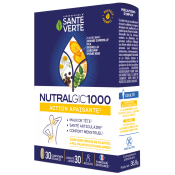 Nutralgic 1000 action apaisante Santé verte - boîte de 30 comprimés
