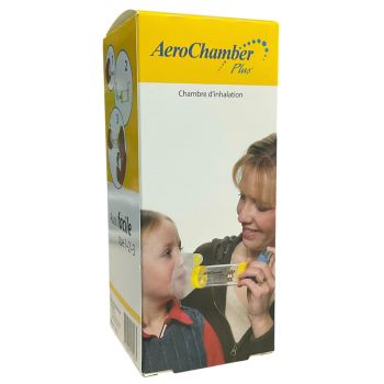 Chambre d'inhalation 1 à 5 ans AeroChamber - boite d'une chambre avec masque