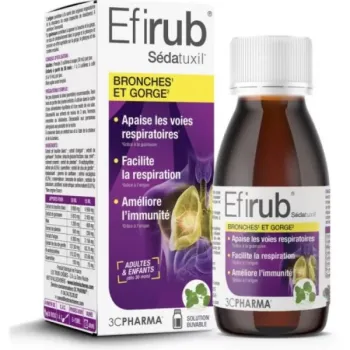 Efirub Sédatuxil bronches et gorge sirop 3C Pharma - flacon de 125 ml