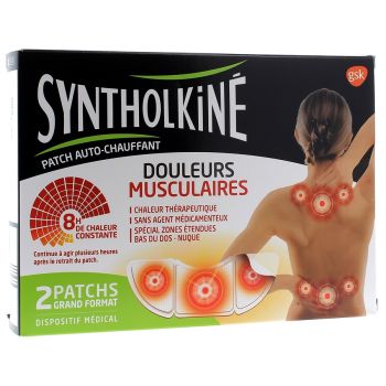 Patch chauffant Syntholkiné pour douleurs musculaires au dos - 2 patchs
