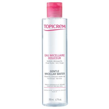 Eau micellaire douceur visage et yeux Topicrem - flacon de 200 ml