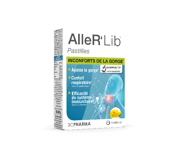 AlleR'Lib inconforts de la gorge 3C Pharma - boite de 16 pastilles