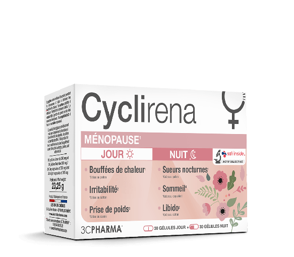 Cyclirena ménopause jour et nuit 3C Pharma - boite de 60 gélules