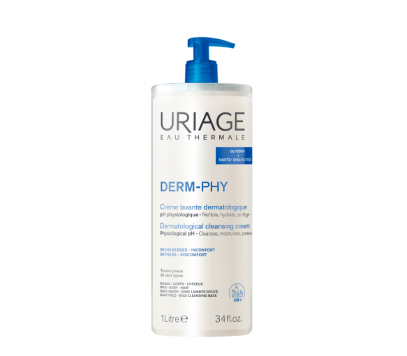 Derm-phy crème lavante dermatologique Uriage - flacon-pompe de 1L - image 1