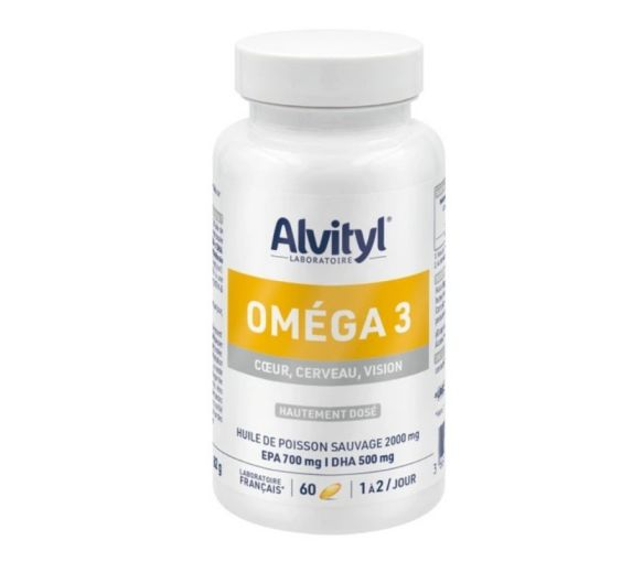 Oméga 3 coeur, cerveau, vision Alvityl - pot de 60 gélules