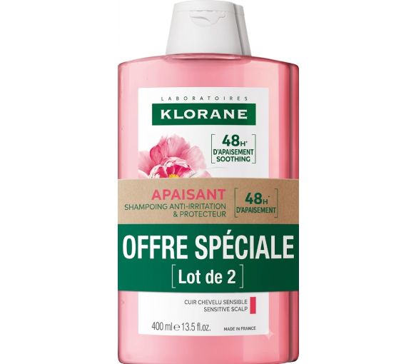 Shampoing anti-irritation et protecteur Klorane - lot de 2 flacons