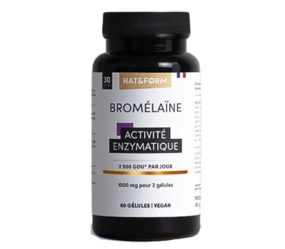 Bromélaïne activité enzymatique Nat&Form - pot de 60 gélules