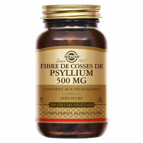 Fibre de cosses de psyllium 5000mg Solgar - pot de 200 gélules 