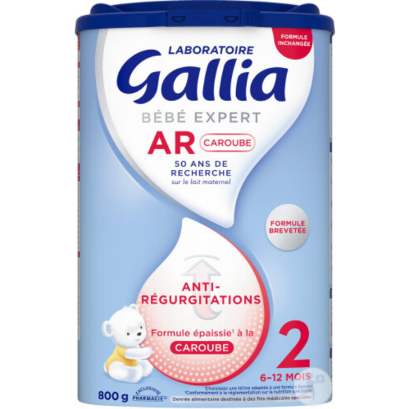 Bébé Expert AR Caroube Lait en poudre 2ème âge Gallia - pot de 800g