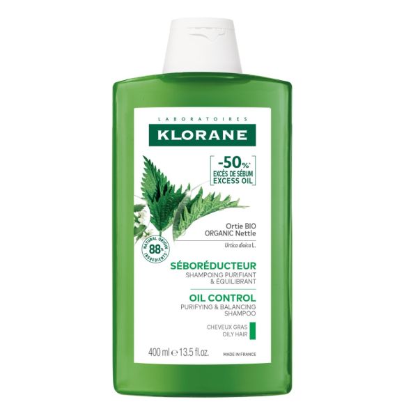 Shampoing séborégulateur cheveux gras à l'Ortie bio Klorane - flacon de 400 ml