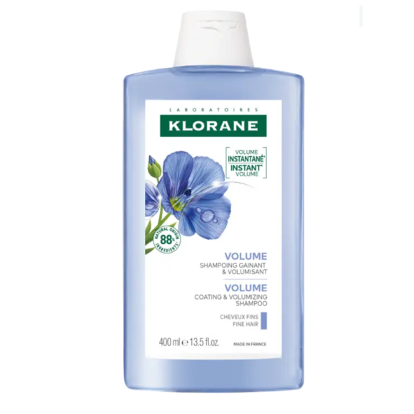 Shampooing volume au lin bio Klorane - flacon de 400 ml