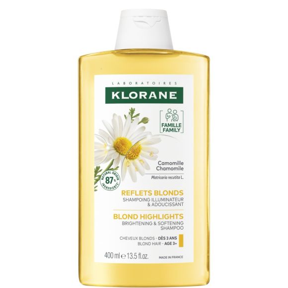 Shampooing à la camomille blondissant et illuminateur Klorane - flacon de 400 ml