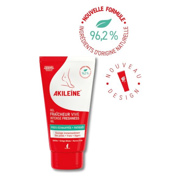 Gel fraîcheur vive pieds échauffés et fatigués Akileïne - tube de 75ml