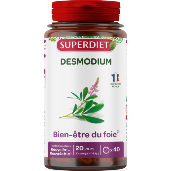 Desmodium bien-être du foie Super Diet - boite de 40 comprimés
