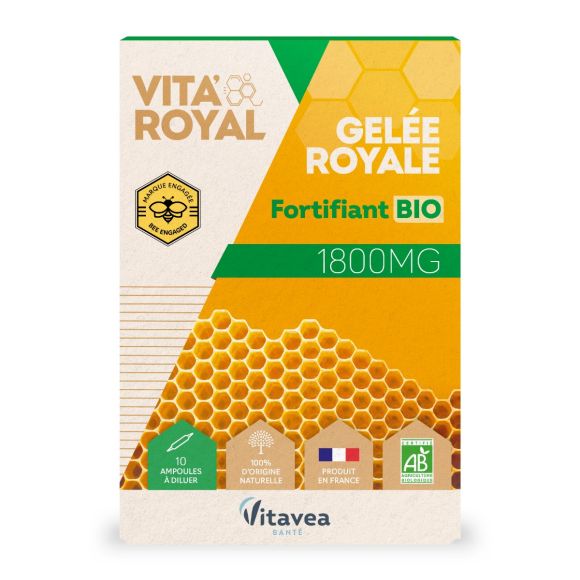 Vita'Royal Gelée royale bio 1800 mg Vitavea - boîte de 10 ampoules