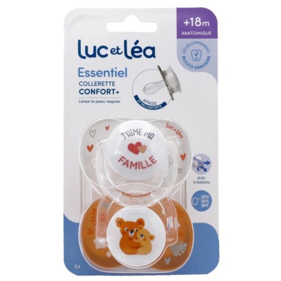 Essentiel sucette +18 mois Luc et Léa - lot de 2 sucettes 