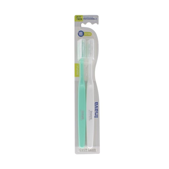 Brosse à dents souple 20/100 Inava - lot de 2 brosses à dents