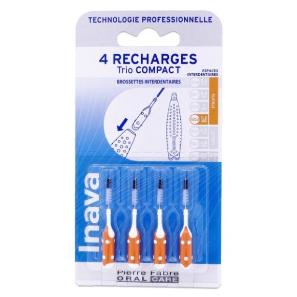 Brossettes interdentaires 1.2mm Trio Compact Inava - 4 recharges