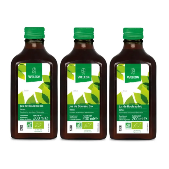 Jus de bouleau bio détox Weleda - lot de 3 flacon de 200ml