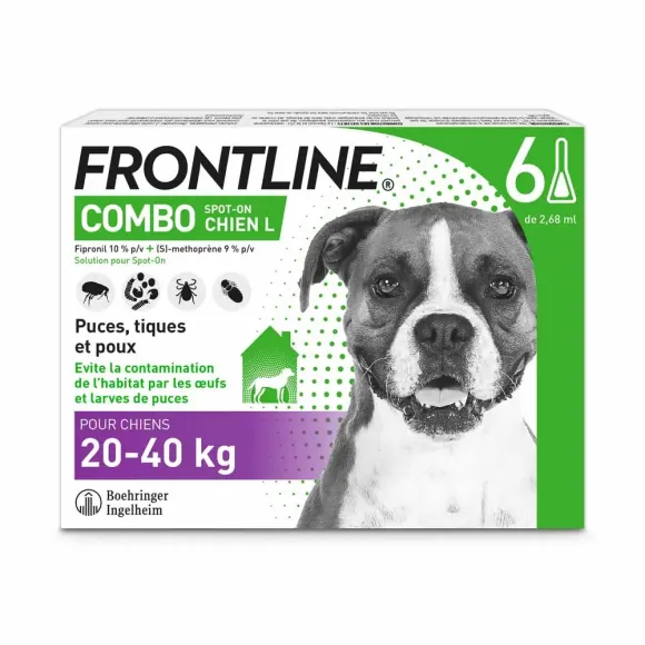 Combo Spot-On chien 20-40 kg Frontline - 6 pipettes de 2,68ml