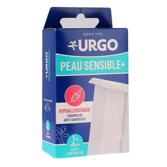 Pansements peau sensible+ hypoallergénique Urgo - boîte d'une bande à découper de 1m x 6cm