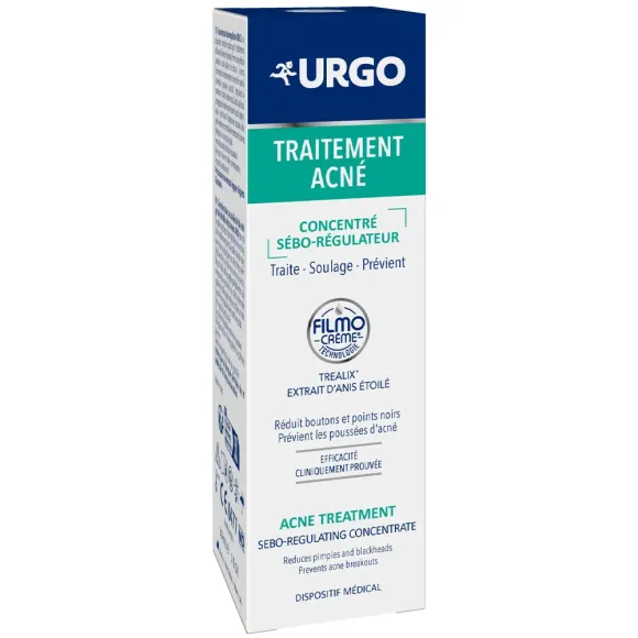 Traitement acné concentré sébo-régulateur Urgo - flacon-pompe de 30ml