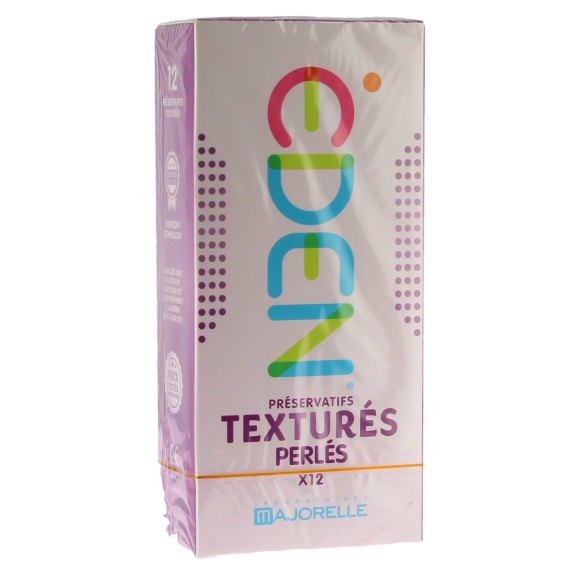 Eden préservatifs texturés perlés Majorelle - boite de 12 préservatifs