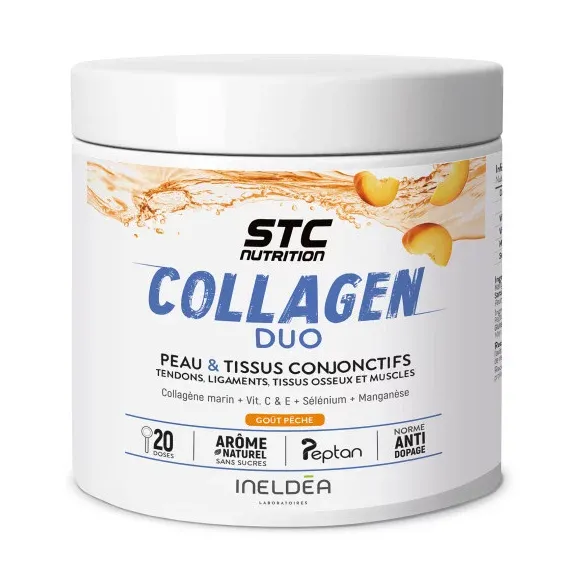 Collagen duo goût pêche STC Nutrition - pot de 230g