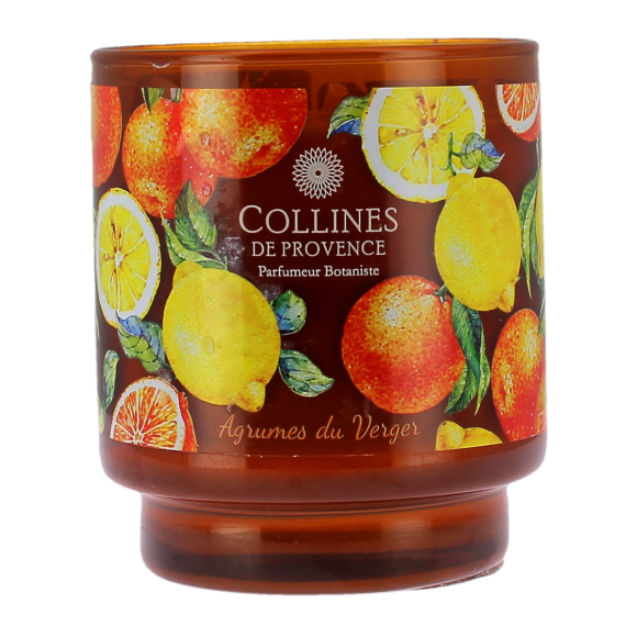 Bougie parfumée Agrumes du verger Collines de provence - bougie de 220g