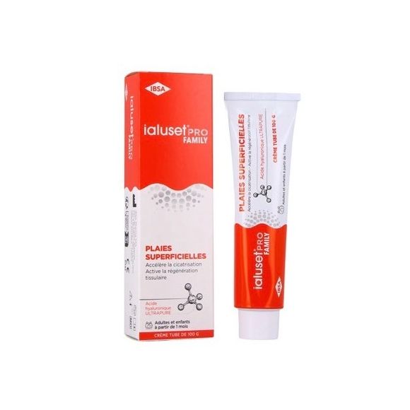 Crème cicatrisante à l'acide hyaluronique Ialuset Pro Family - tube de 100g