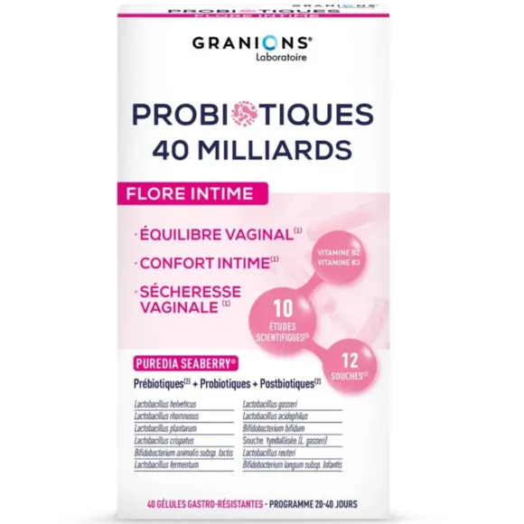 Probiotiques flore intime Granions - boite de 40 gélules 