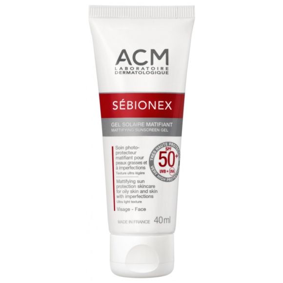 Sébionex gel solaire matifiant SPF50+ ACM - tube de 40ml 