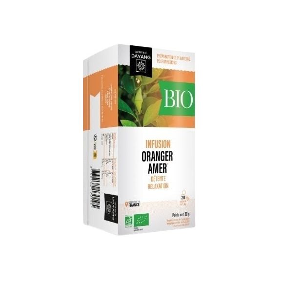 Infusion oranger amer BIO détente-relaxation Dayang - Boîte de 20 sachets