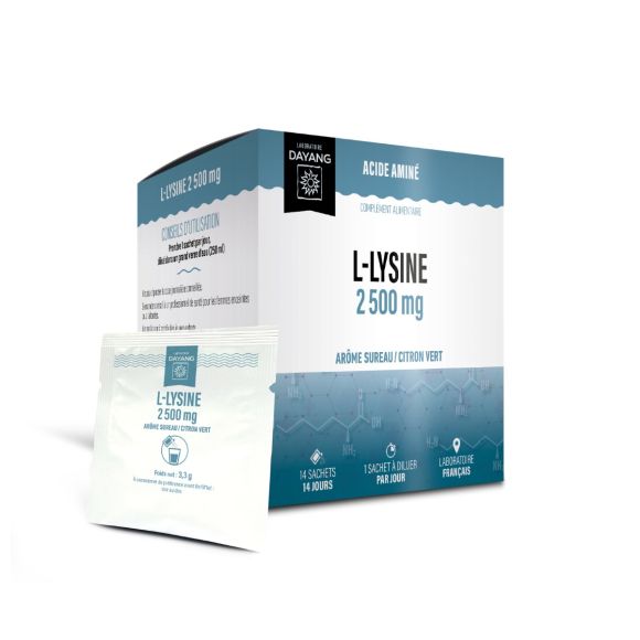 L-Lysine 2 500mg arôme sureau citron vert Dayang - boite 14 sachets