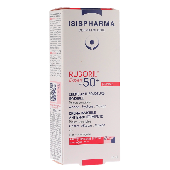 Ruboril Expert 50+ crème anti-rougeurs invisible Isispharma - tube de 40ml