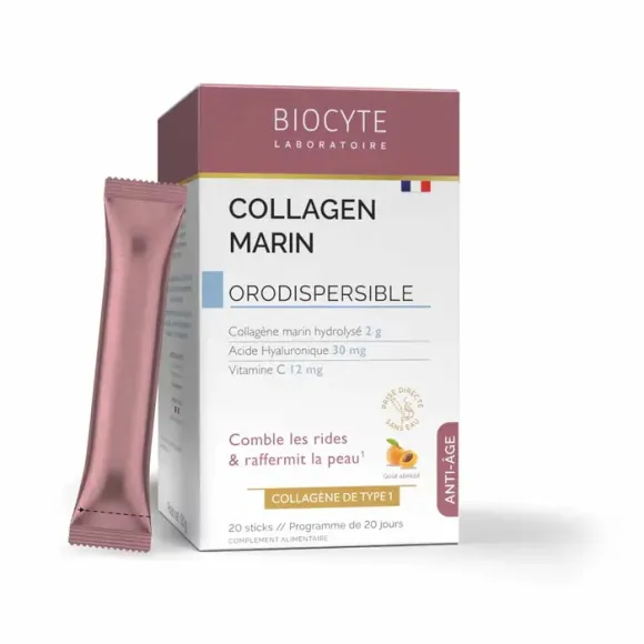 Collagen marin orodispersible Biocyte - boîte de 20 sticks 
