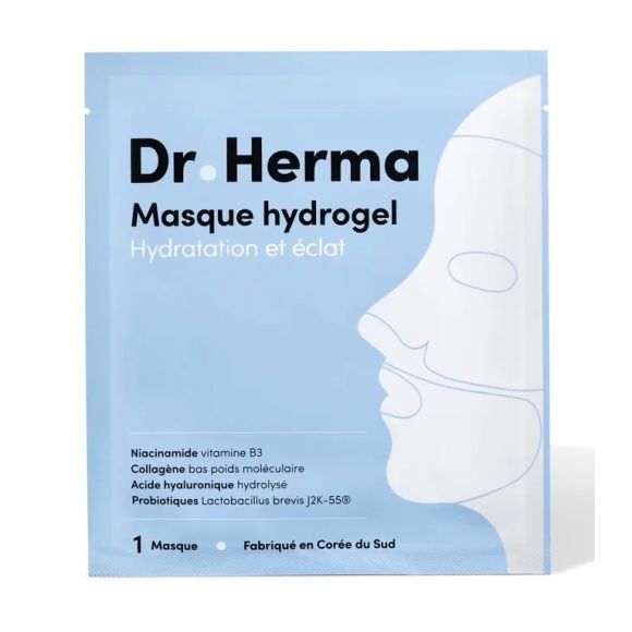 Masque hydrogel hydratation et éclat Dr Herma - 1 masque