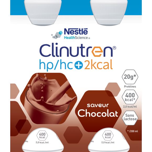 Clinutren HP/HC +2Kcal saveur chocolat - 4 bouteilles de 200 ml