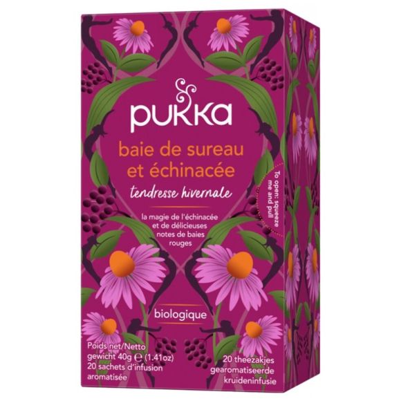 Infusion baie de sureau & échinacée bio Pukka - boîte de 20 sachets
