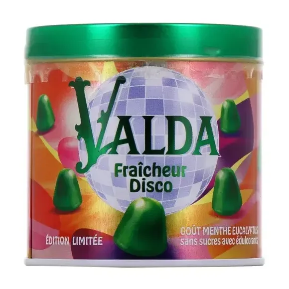 Gommes Fraîcheur disco édition limitée menthe eucalyptus sans sucre Valda - pot de 160g