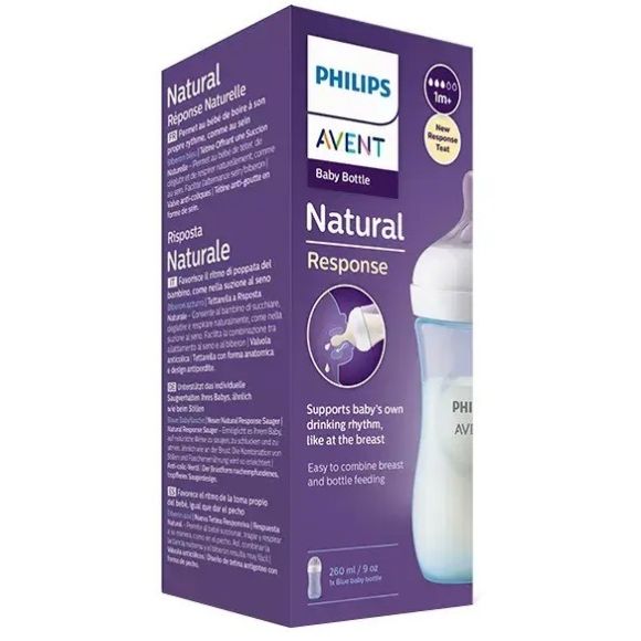 Avent Natural Response  biberon bleu Philips - biberon de 260ml