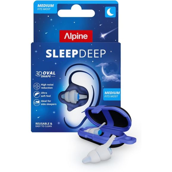 Sleep Deep bouchons d'oreille medium Alpine - une paire + une boite de transport