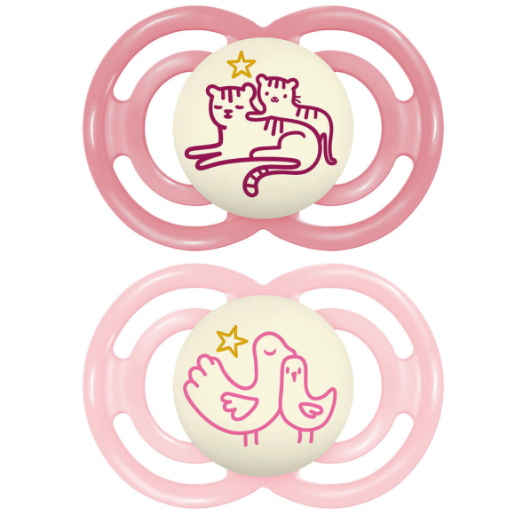Sucette Perfect nuit 6+ mois Mam - boite de 2 sucettes - Rose