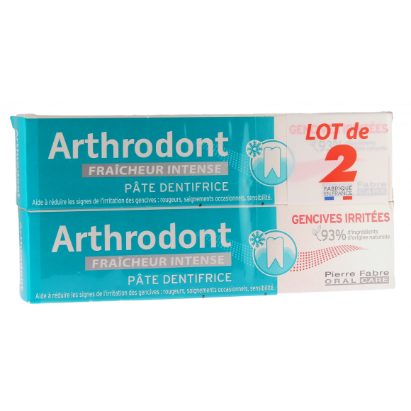 Arthrodont pâte dentifrice fraîcheur intense gencives irritées Pierre Fabre - lot de 2 tubes de 75ml