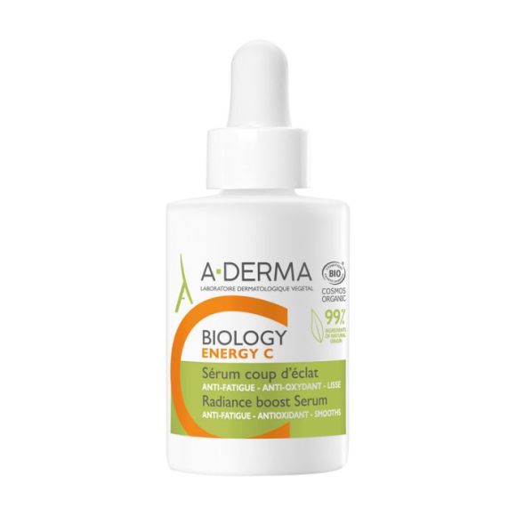 Biology Energy C sérum coup d'éclat bio A-Derma - flacon compte-goutte de 30ml