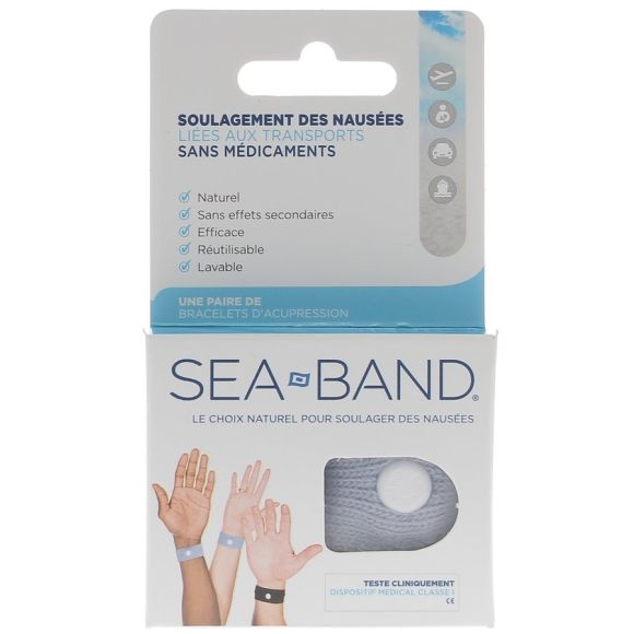 Bracelet Sea Band adulte gris - boite de 2 bracelets